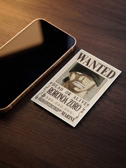Roronoa Zoro One Piece | Wanted | Anime Poster