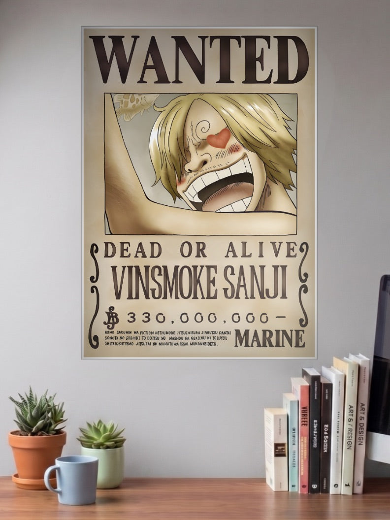 Black Leg Sanji Wanted Anime Poster