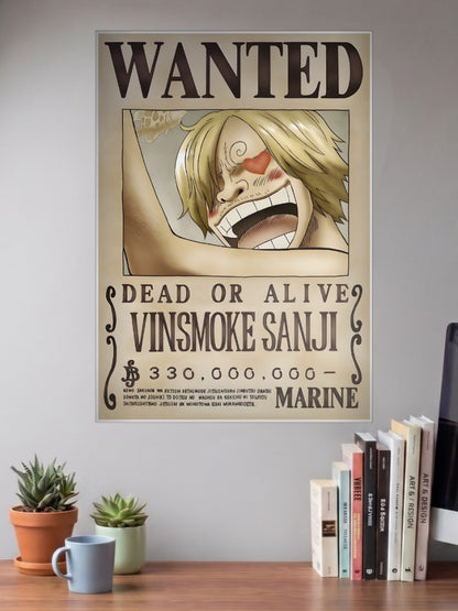 Black Leg Sanji Wanted Anime Poster