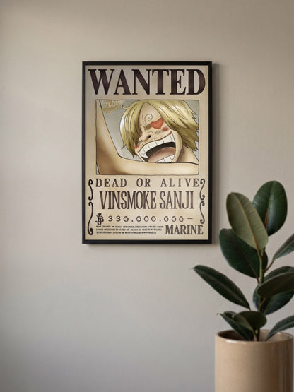 Black Leg Sanji Wanted Anime Poster