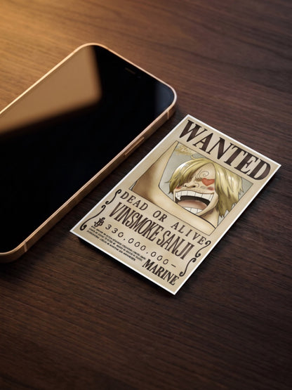 Black Leg Sanji Wanted Anime Poster