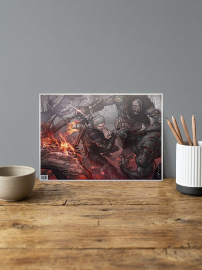 Witcher Fights Striga Poster