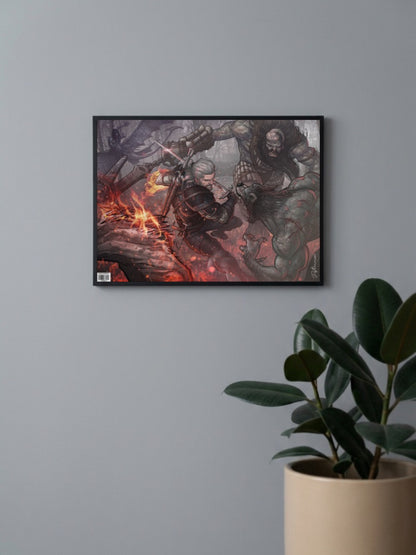 Witcher Fights Striga Poster