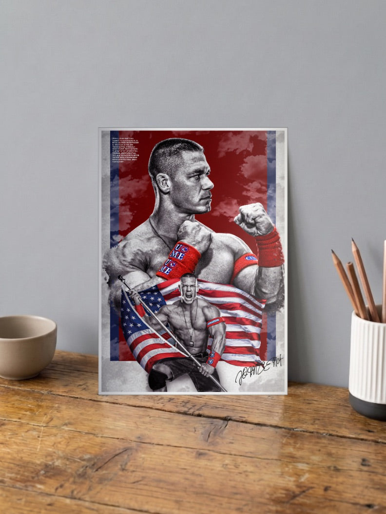 John Cena American Flag WWE Poster