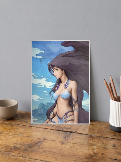 Anime Girl Star Eyes Portrait Anime Poster