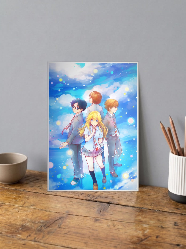 Your Lie In April Group Art Anime Poster