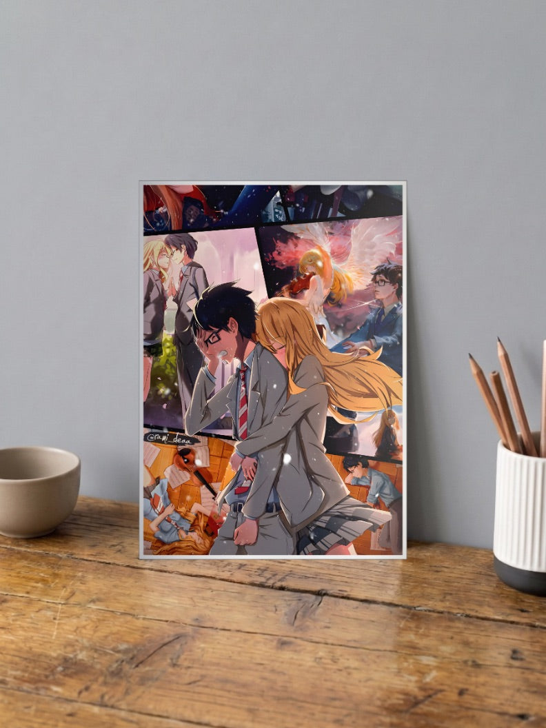Your Lie In April Collage Scenes Anime Poster