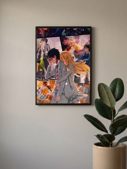 Your Lie In April Collage Scenes Anime Poster