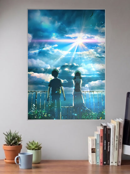 Your Name Silhouette Sunset Anime Poster