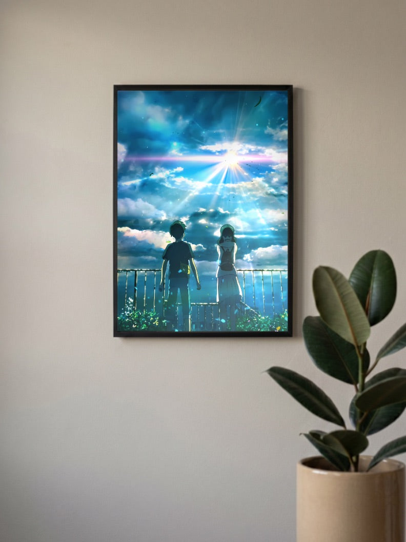 Your Name Silhouette Sunset Anime Poster