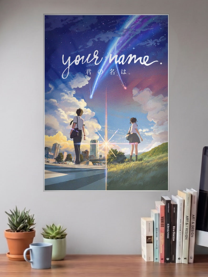 Your Name Split Screen Comet Anime Poster