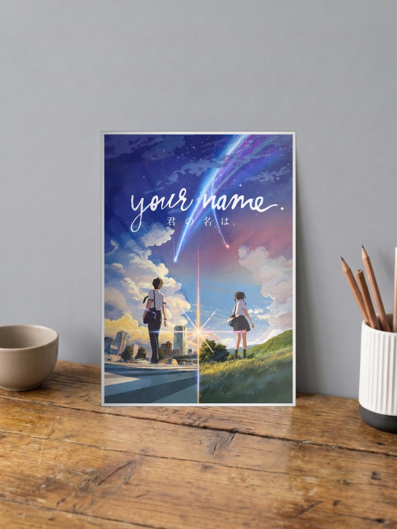 Your Name Split Screen Comet Anime Poster