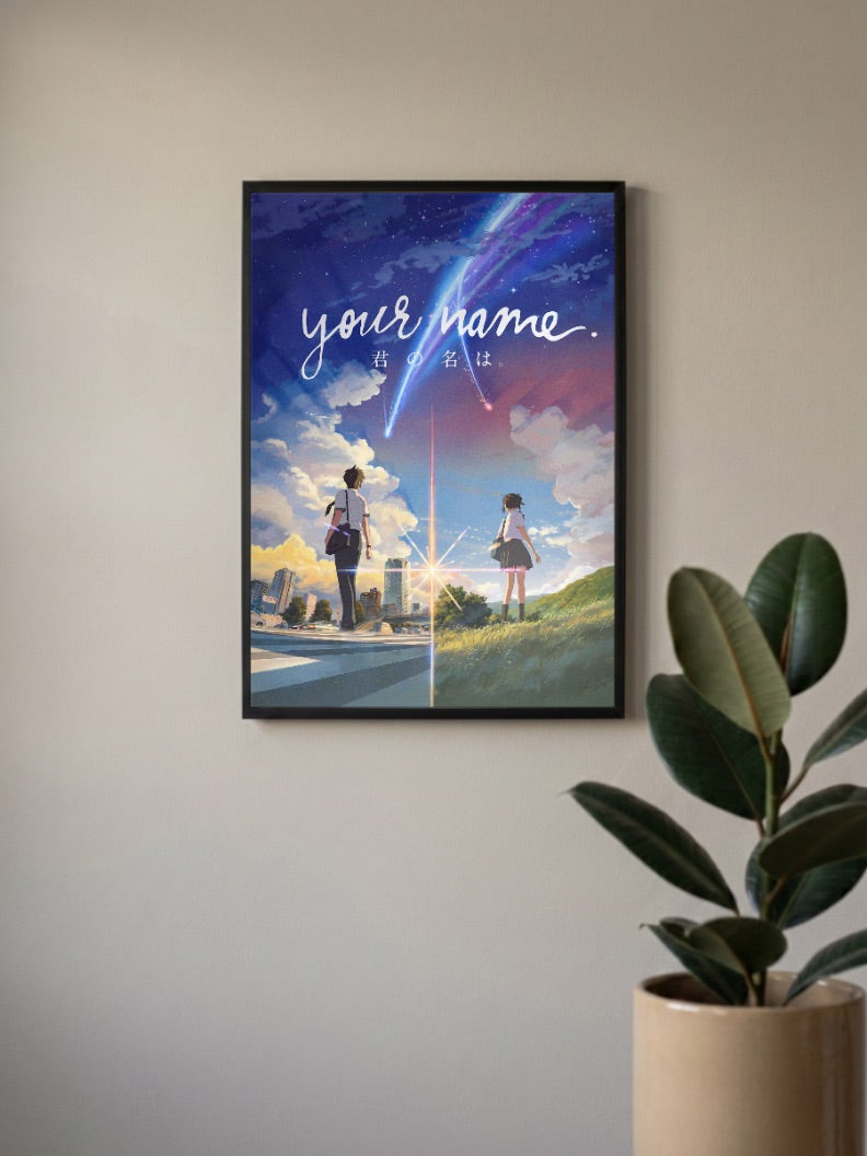 Your Name Split Screen Comet Anime Poster