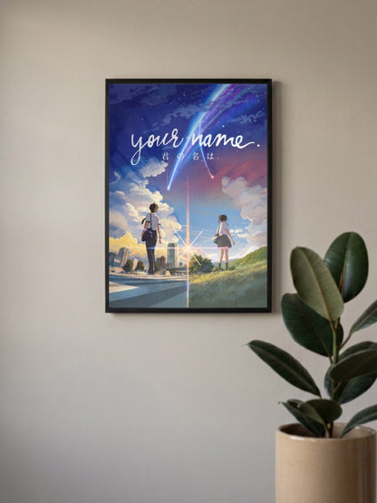 Your Name Split Screen Comet Anime Poster