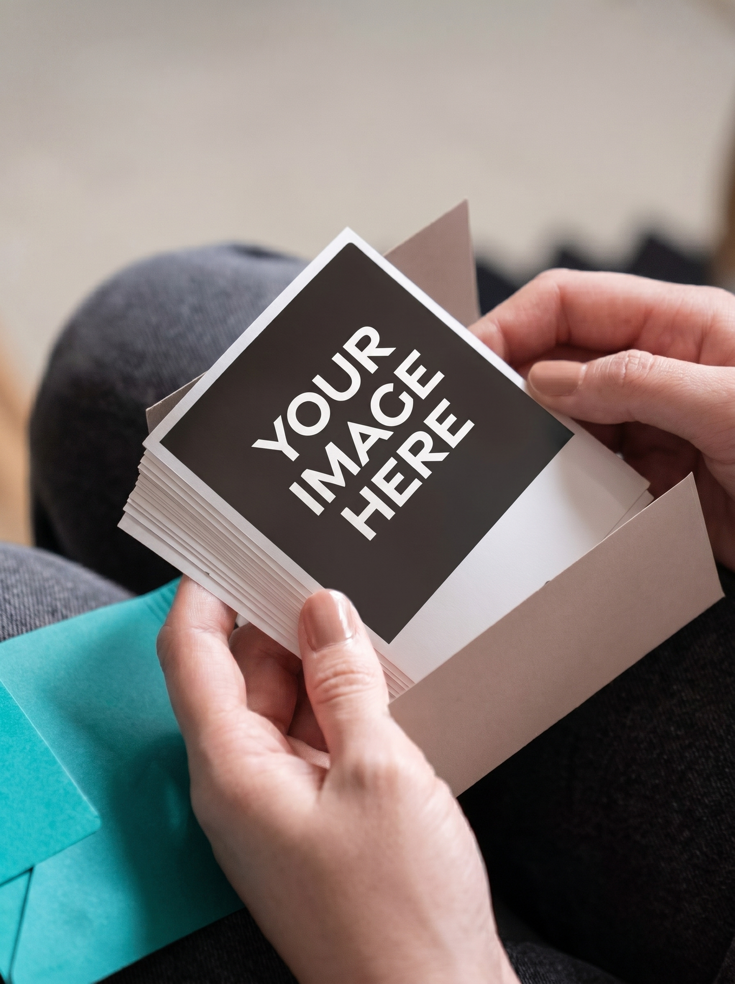 Custom Polaroids along with string and wooden clips