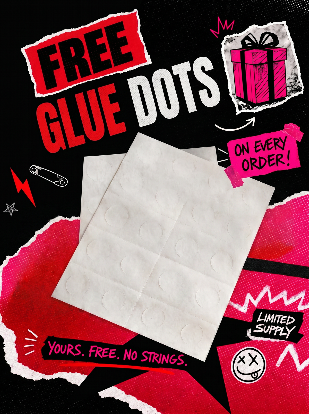 Free 96 Glue Dots For Sticking Posters, product photo 2