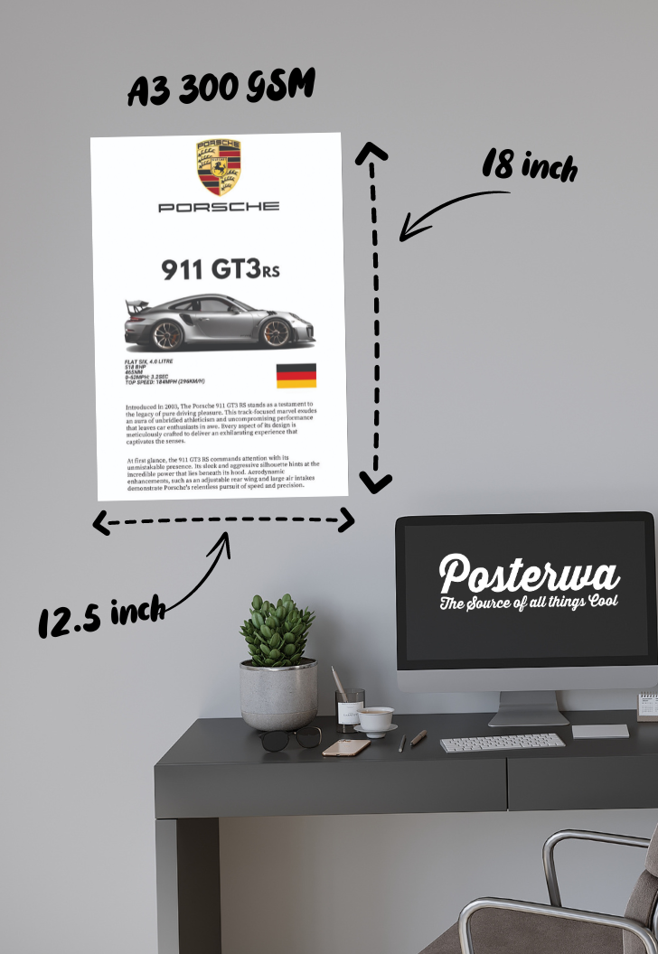 Porsche 911 GT3RS Car Poster