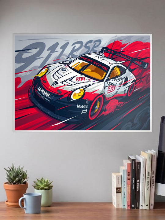 Porsche 911 RSR Car Poster