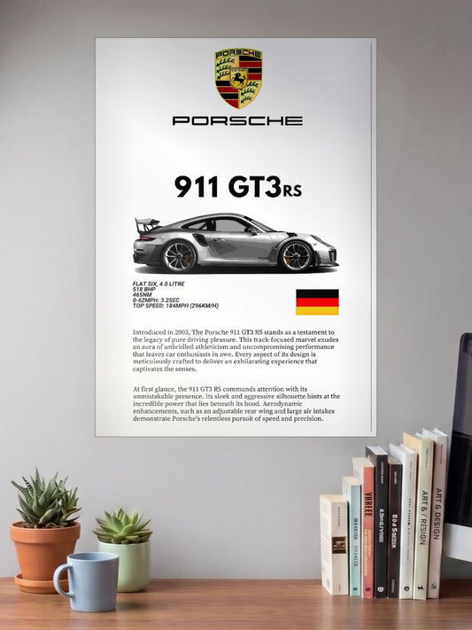 Porsche 911 GT3RS Car Poster