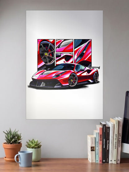 Ferrari The Roar of Precision Car Poster