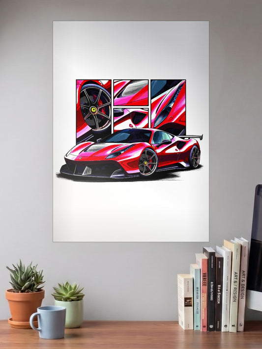 Ferrari The Roar of Precision Car Poster