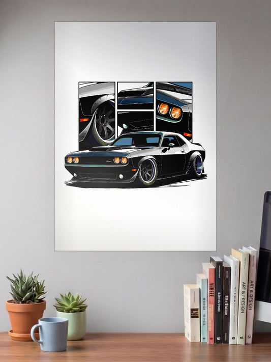 Dodge Challenger SRT Car Poster