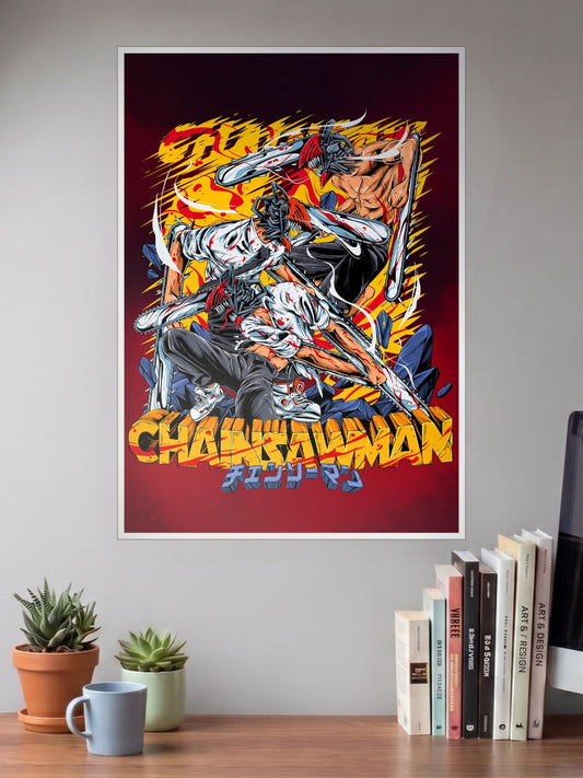 Chainsaw Man Spill Art Poster