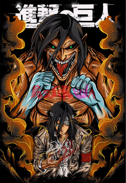 Attack on Titan: Eren with Titan | Eren Yeager | Anime Poster