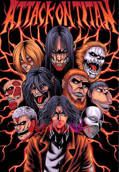“Attack on Titan: All Titan with Eren | Eren Yeager | Anime Poster