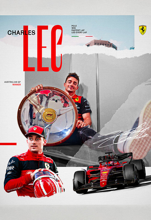 Ferrari : Charles Leclerc Poster