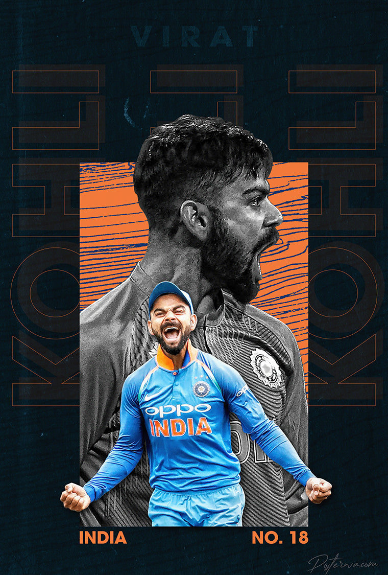 Virat Kohli in Indian Colours Poster – Posterwa