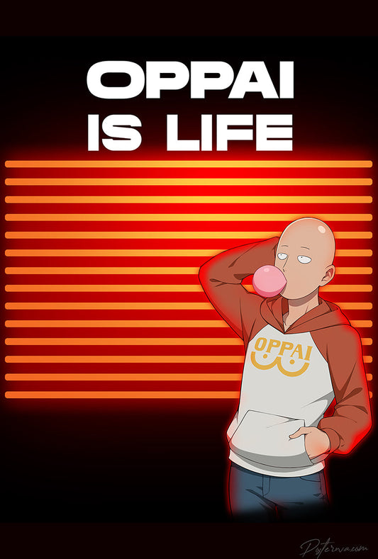 Oppai is Life One Punch Man Poster
